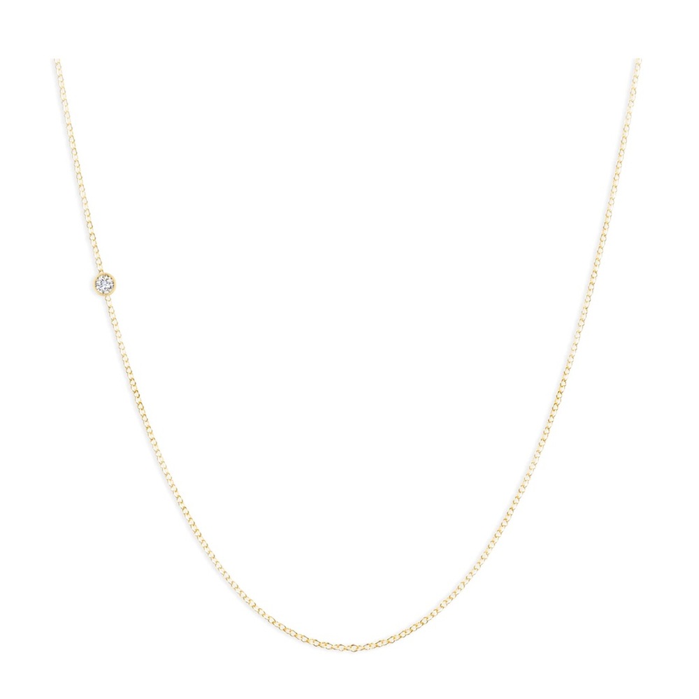 Maya Brenner - 14K Gold Asymmetrical Birthstone Necklace (Diamond)